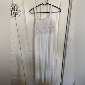 Sincerely Jules Crochet Top White Summer Maxi Dress Size X-Small